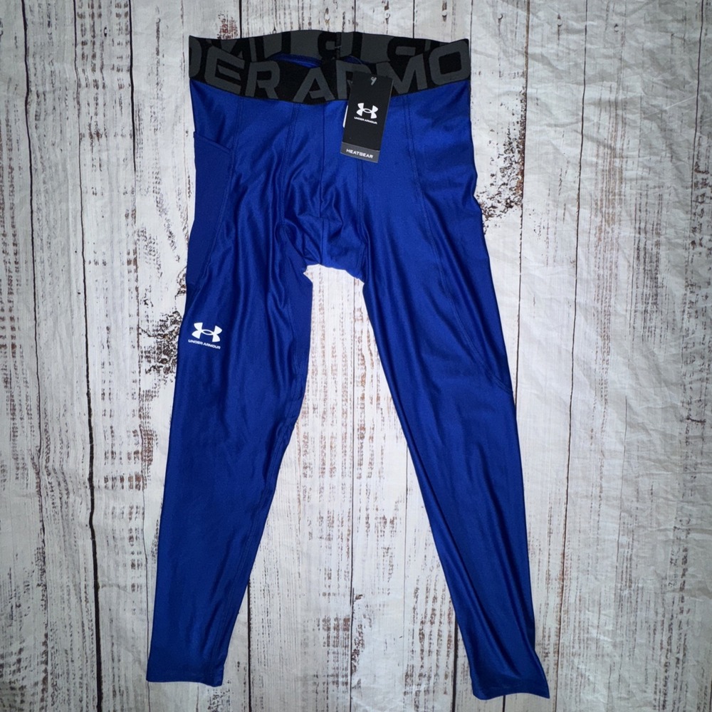Under Armour 1361586 Men's LargeUA HeatGear® Blue Baselayer Compression Leggings